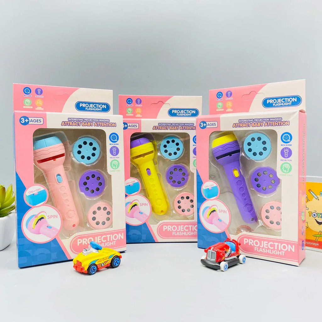Mini Projector Torch Toy with 24 Slides for Kids