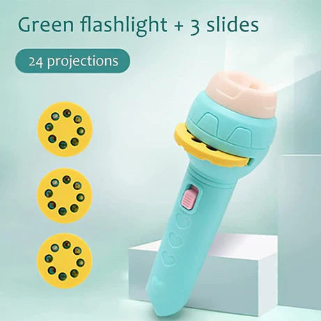 Mini Projector Torch Toy with 24 Slides for Kids