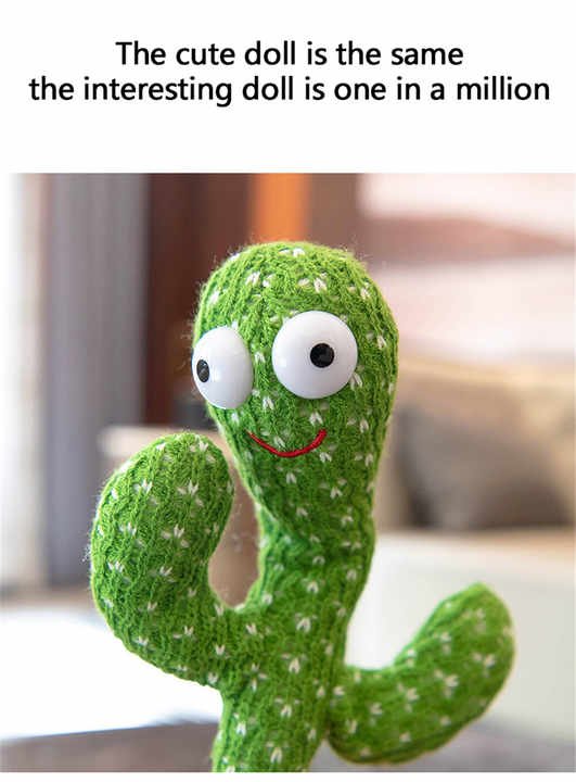 Rechargeable Dancing & Talking Cactus – Sings, Repeats, Entertains! - The Arabian Mart