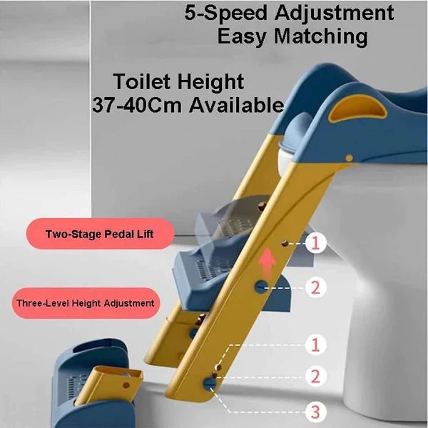 2-in-1 Foldable Potty Training Seat with Ladder – Easy Toilet Training