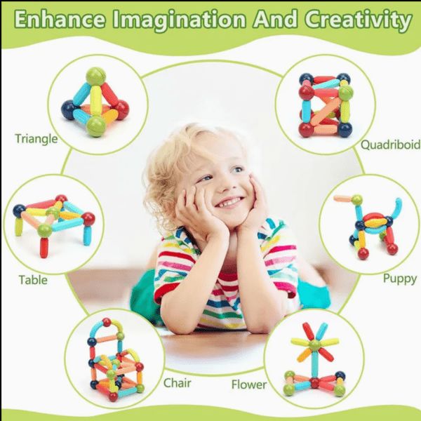 Educational DIY Magnetic Building Blocks Set for Kids - The Arabian Mart